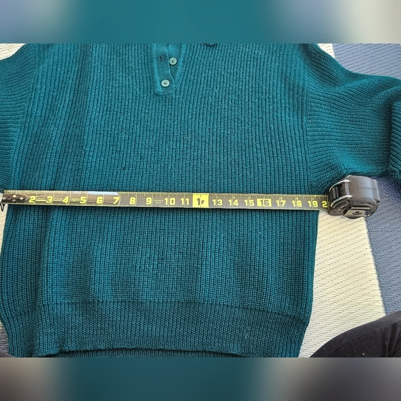 Eileen Fisher 100% Wool Knitted Sweater. Deep Green Size MEDIUM. Collared/button - Picture 8 of 13